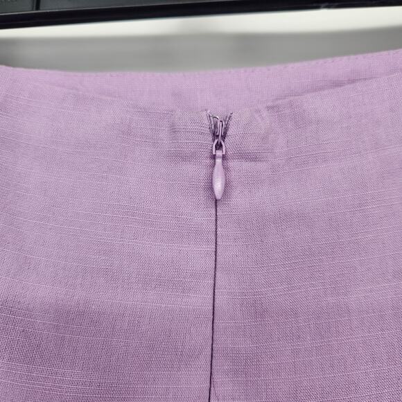NWT Showpo. Gibson Lilac Cotton Linen Knot Front Midi Skirt Women's 8 - Picture 7 of 8